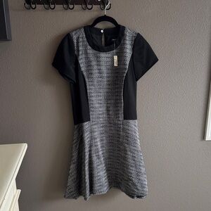 Madewell Black and Gray Tweed Mini Dress